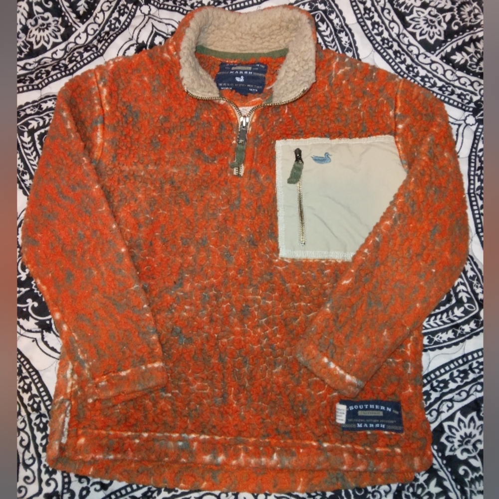 Southern Marsh Fleece Pullover Youth Small Multi Color/ Orange